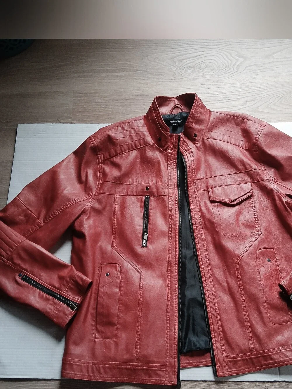 MatPat Authorized Label Signature Red Faux Leather Jacket GAME THEORY Size XL